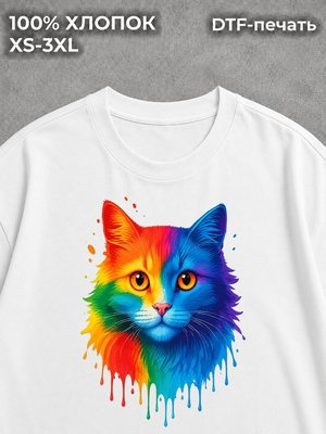 Футболка Кот цветной