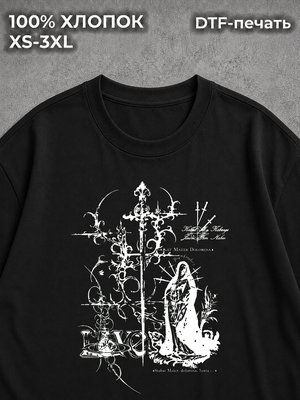 Футболка y2k pinterest дрейн готика black