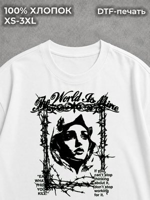 Футболка y2k pinterest дрейн готика white