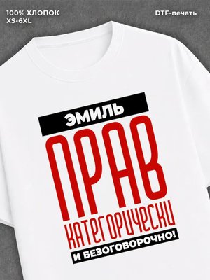 Футболка Футболка прикольная именная Эмиль
