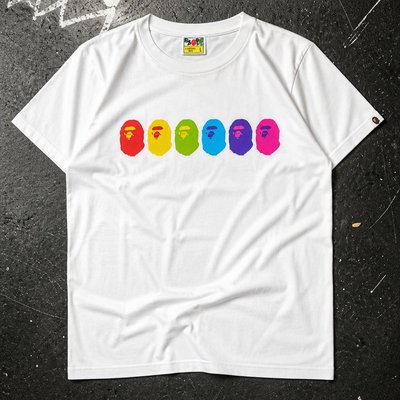 Футболка bape Color Ape Heads Tee