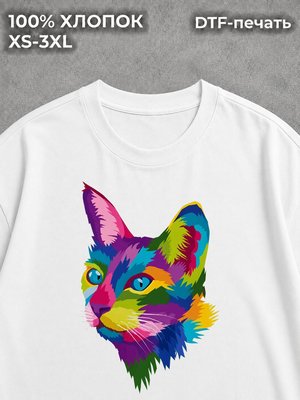 Футболка Цветная кошка