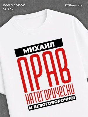 Футболка прикольная именная Михаил