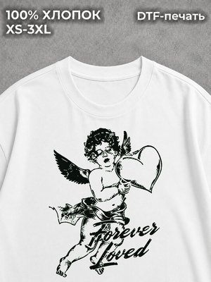 Футболка Forever loved angel baby vivere y2k vintage white