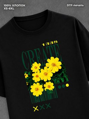 Футболка y2k Цветы pinterest black