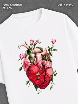 Футболка heart with flowers