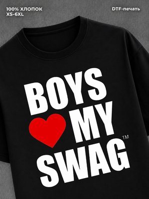 Футболка y2k boys love my swag black