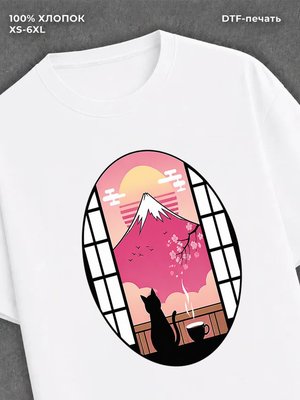 Футболка Кот фудзияма