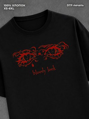 Футболка y2k глаза кровь black