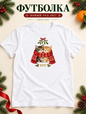 Футболка унисекс новогодняя Кот 2027