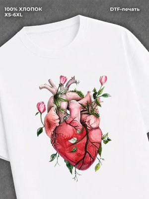 Футболка heart with flowers