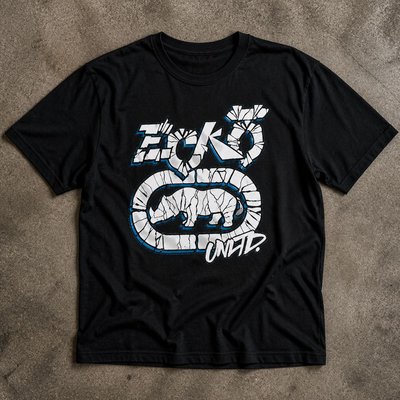 Футболка Ecko Unltd Cracked Logo Rhino Graphic y2k flat_lay
