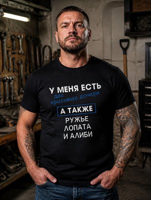 Футболка У меня есть две красивые дочери атакже: