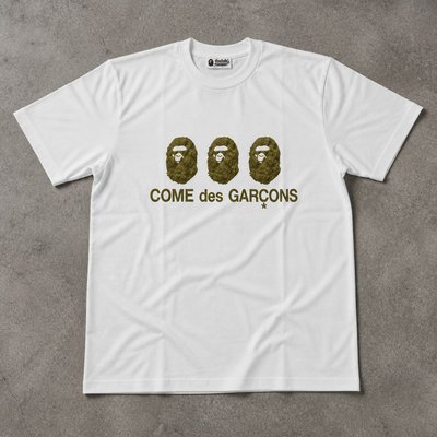 Футболка y2k Bape x CDG соцветия flat_lay