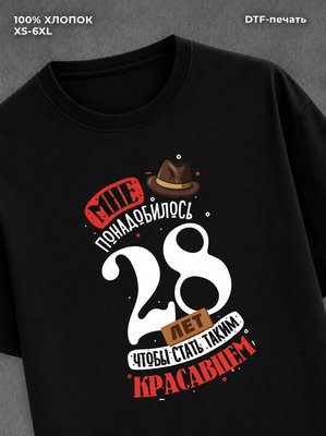 Футболка прикольная Мне понадобилось 28 лет
