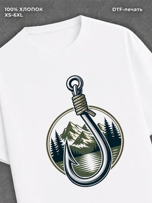 Футболка рыболовный крючок