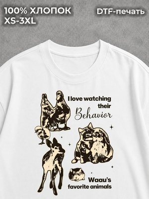 Футболка pinterest милая с котиками