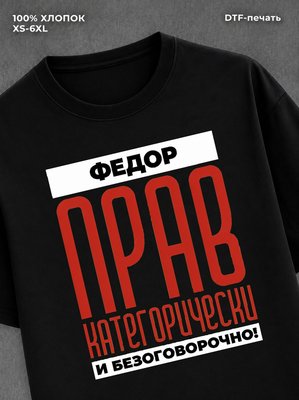 Футболка Футболка прикольная именная Федор