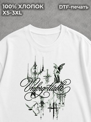 Футболка y2k pinterest дрейн готика white