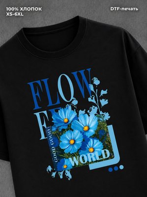 Футболка y2k Цветы pinterest black