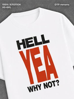 Футболка hell yea why not
