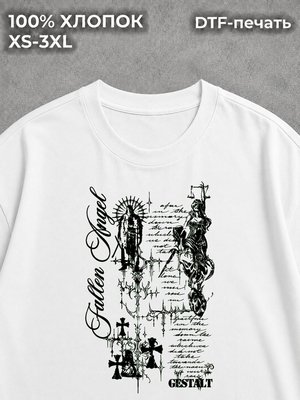 Футболка y2k pinterest дрейн готика white