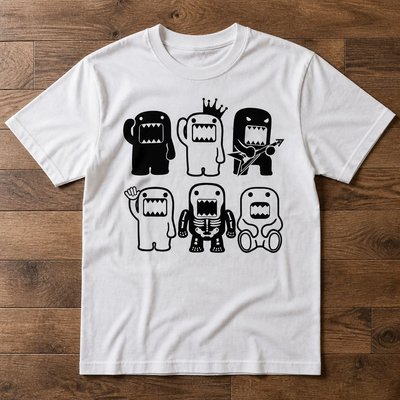 Футболка y2k Domo Kun Япония винтаж flat_lay