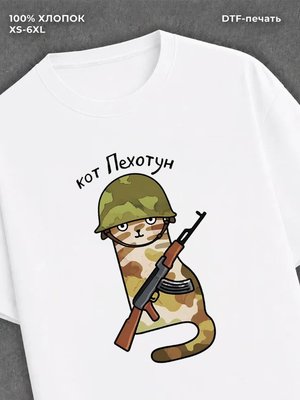 Футболка кот пехотун