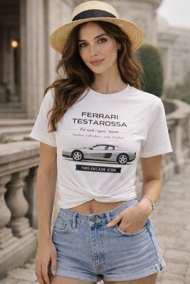 Футболка белая в стиле Ferrari Testarossa