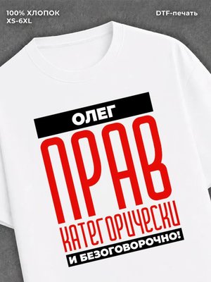 Футболка прикольная именная Олег