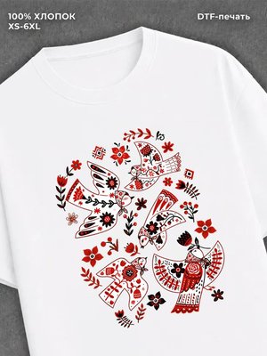 Футболка Птицы в цветах