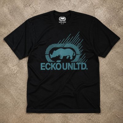 Футболка Ecko Unltd Rhino Logo Graphic Black y2k flat_lay