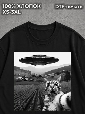 Футболка Кот и НЛО