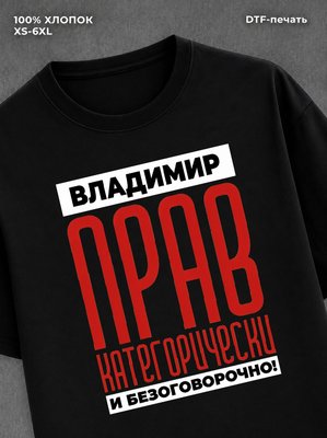 Футболка прикольная именная Владимир