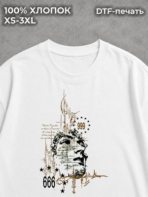 Футболка y2k pinterest дрейн готика white
