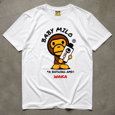 Футболка Bape baby milo x Waka белая
